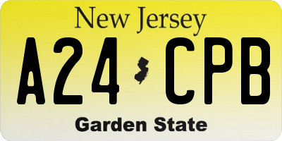 NJ license plate A24CPB
