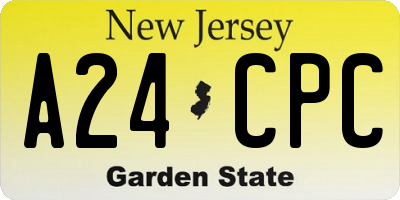 NJ license plate A24CPC