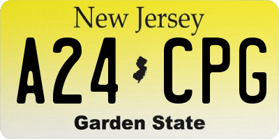 NJ license plate A24CPG