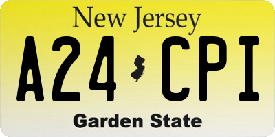 NJ license plate A24CPI