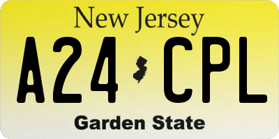 NJ license plate A24CPL