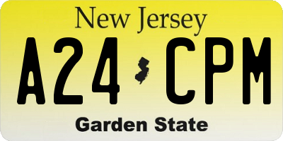 NJ license plate A24CPM