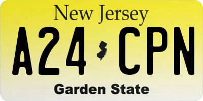 NJ license plate A24CPN