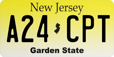 NJ license plate A24CPT