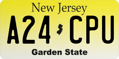 NJ license plate A24CPU