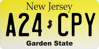 NJ license plate A24CPY