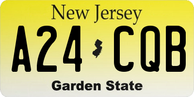 NJ license plate A24CQB