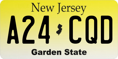 NJ license plate A24CQD