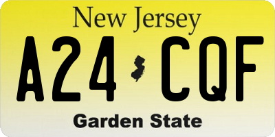 NJ license plate A24CQF