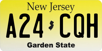 NJ license plate A24CQH