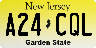 NJ license plate A24CQL