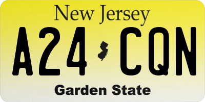 NJ license plate A24CQN