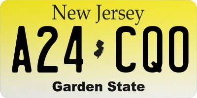 NJ license plate A24CQO