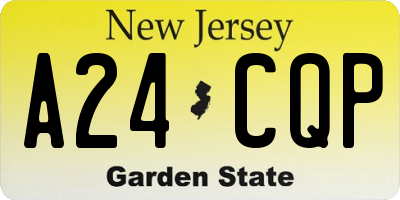 NJ license plate A24CQP