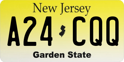 NJ license plate A24CQQ