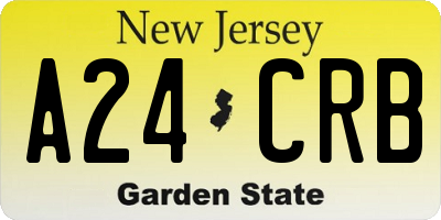 NJ license plate A24CRB