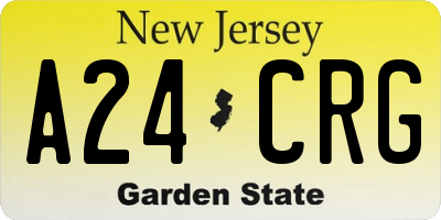 NJ license plate A24CRG