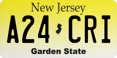 NJ license plate A24CRI