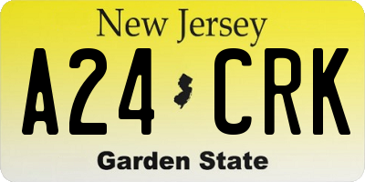 NJ license plate A24CRK