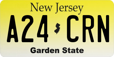 NJ license plate A24CRN
