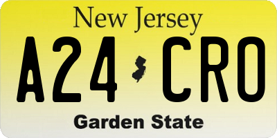 NJ license plate A24CRO