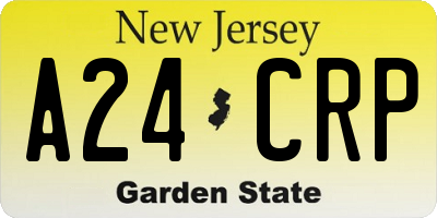 NJ license plate A24CRP