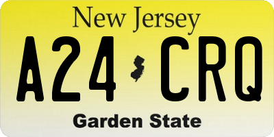 NJ license plate A24CRQ
