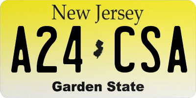 NJ license plate A24CSA