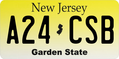 NJ license plate A24CSB