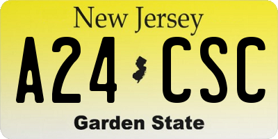NJ license plate A24CSC