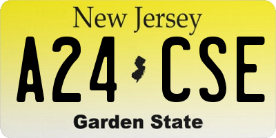 NJ license plate A24CSE