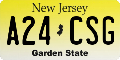 NJ license plate A24CSG
