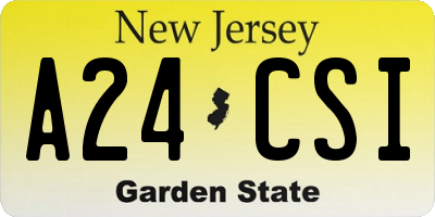 NJ license plate A24CSI