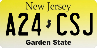 NJ license plate A24CSJ