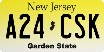 NJ license plate A24CSK