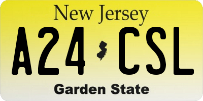 NJ license plate A24CSL