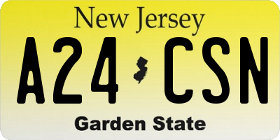 NJ license plate A24CSN