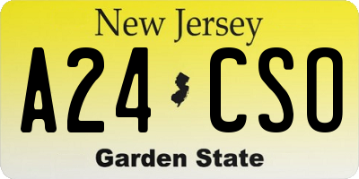 NJ license plate A24CSO