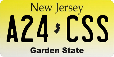NJ license plate A24CSS