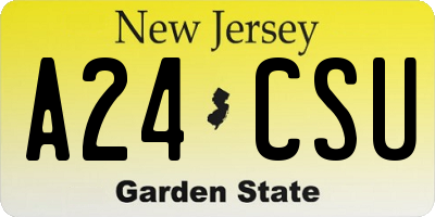 NJ license plate A24CSU
