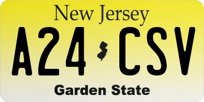 NJ license plate A24CSV