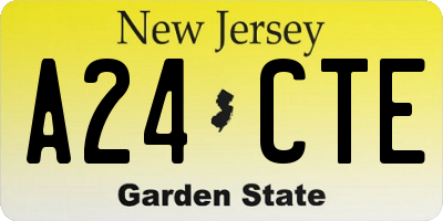 NJ license plate A24CTE