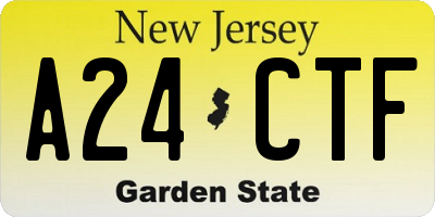 NJ license plate A24CTF