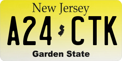 NJ license plate A24CTK