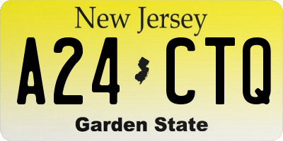 NJ license plate A24CTQ