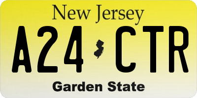 NJ license plate A24CTR