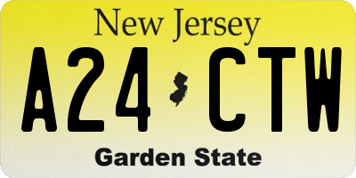 NJ license plate A24CTW