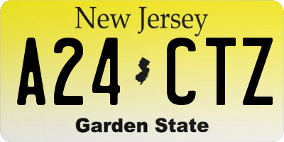 NJ license plate A24CTZ