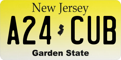 NJ license plate A24CUB