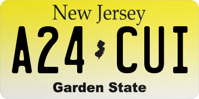NJ license plate A24CUI